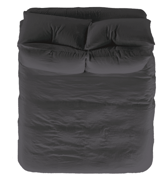 Vintage Linen Duvet Cover - Coal