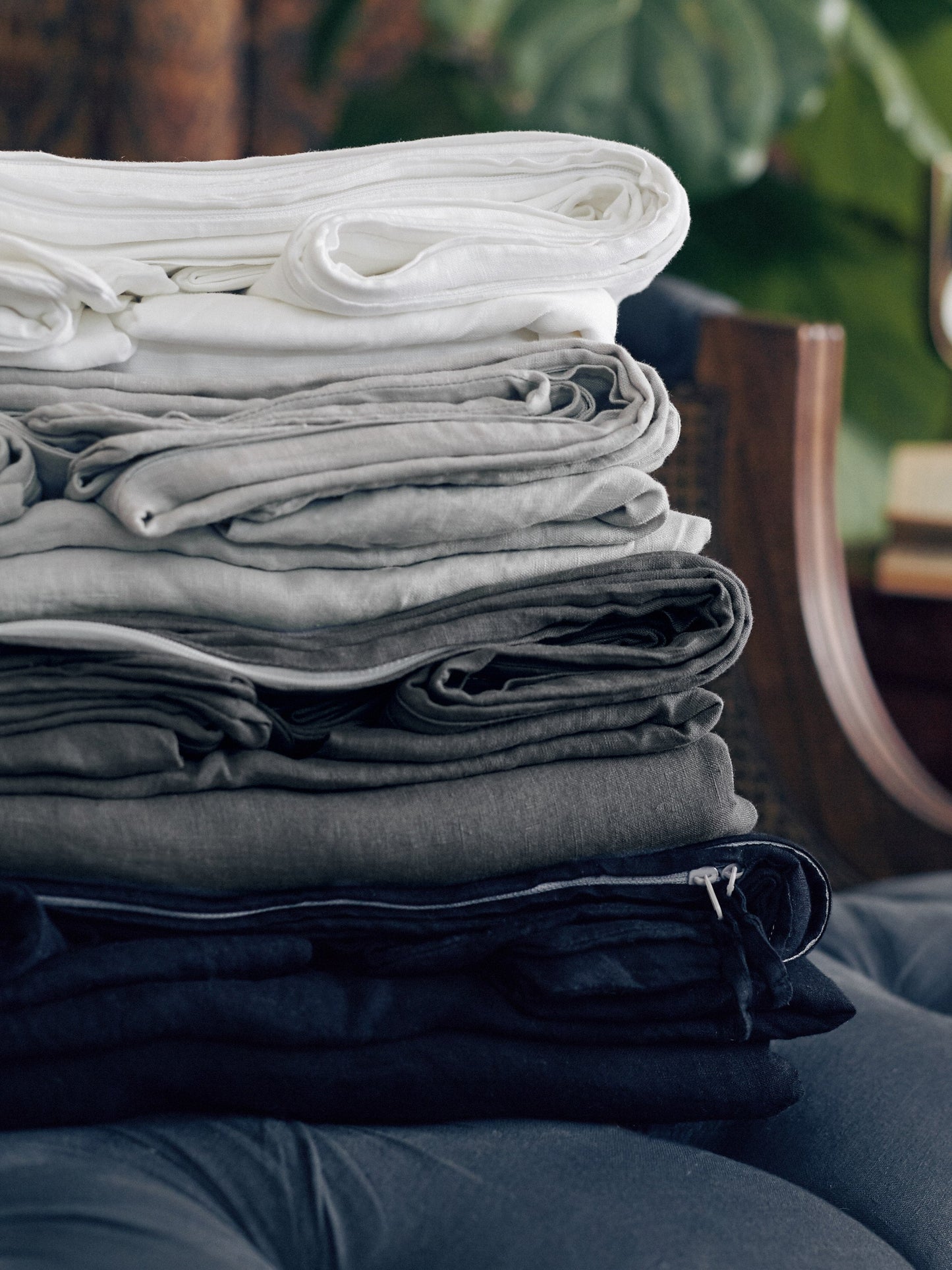 Vintage Linen Duvet Cover - Coal