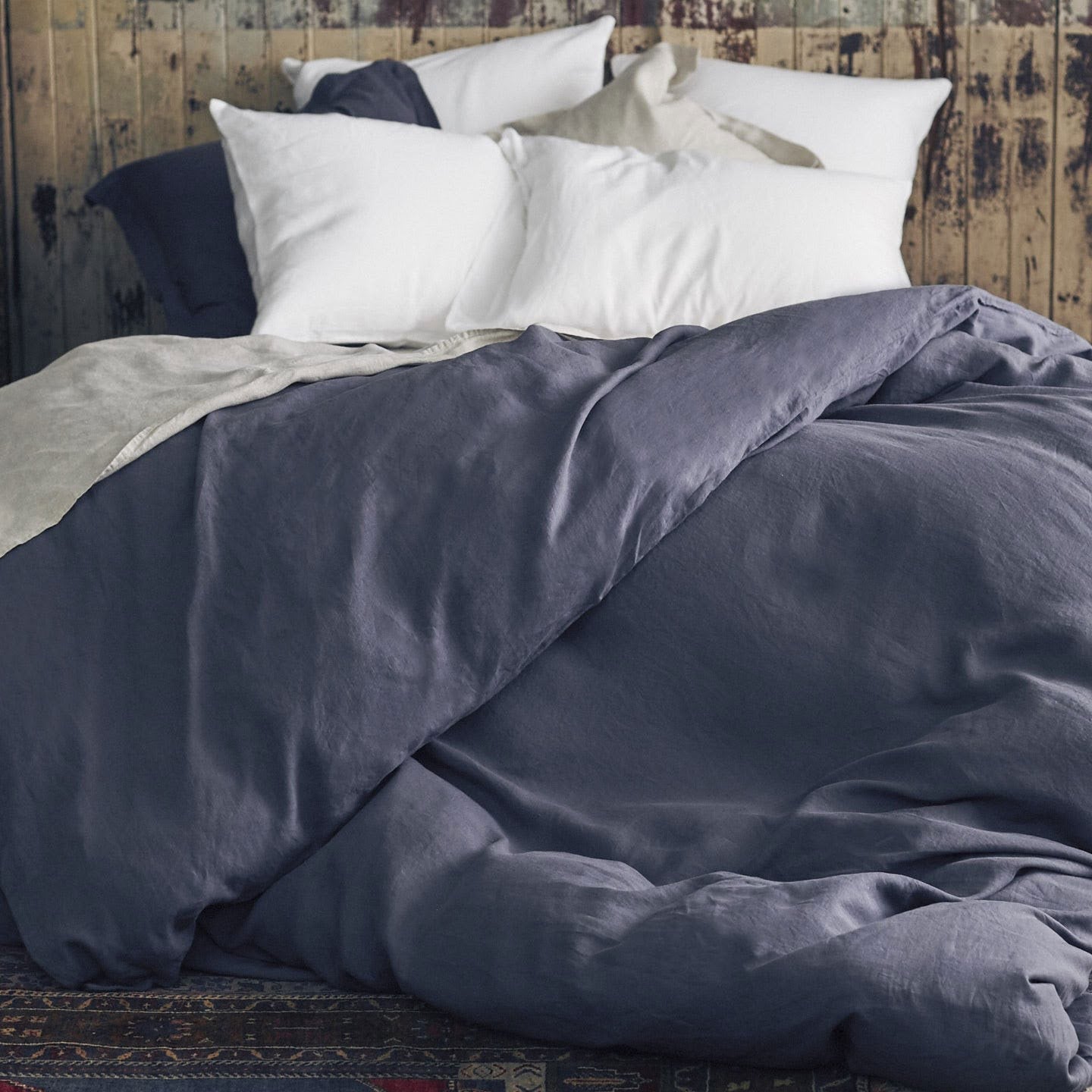 Vintage Linen Duvet Cover - Coal
